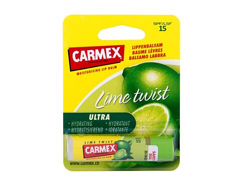 Balzám na rty Carmex Ultra Moisturising Lip Balm Lime Twist SPF15 4,25 g poškozený obal