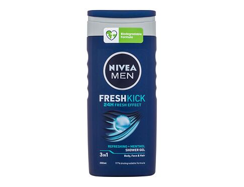 Sprchový gel Nivea Men Fresh Kick Shower Gel 3in1 250 ml