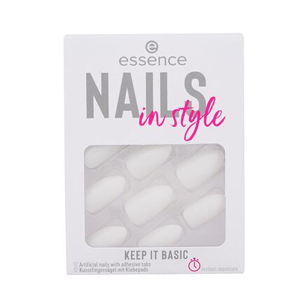 Essence Nails In Style umělé nehty se samolepícími polštářky 12 ks odstín 15 keep it basic