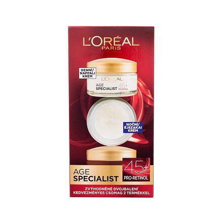 L'Oréal Paris Age Specialist 45+ : denní pleťový krém Age Specialist 45 50 ml + noční pleťový krém Age Specialist 45 50 ml pro ženy