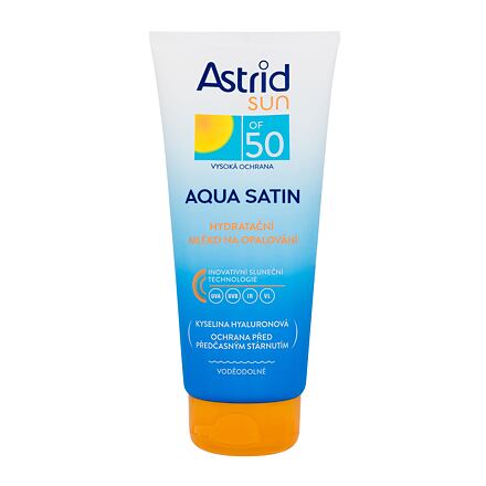 Astrid Sun Aqua Satin Moisturizing Milk SPF50 voděodolné hydratační mléko na opalování 200 ml