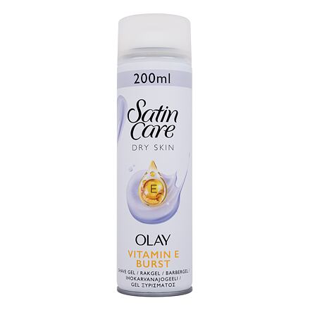 Gillette Satin Care Olay Vitamin E Burst Shave Gel gel na holení pro suchou pokožku 200 ml pro ženy