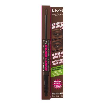 NYX Professional Makeup Zero To Brow barevný gel na obočí 2 ml odstín 06 Chocolate