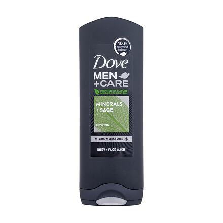 Dove Men + Care Minerals + Sage sprchový gel na obličej a tělo 2v1 250 ml pro muže