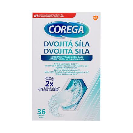 Corega Tabs Double Strength tablety s dvojitou silou pro čištění zubní náhrady 36 ks