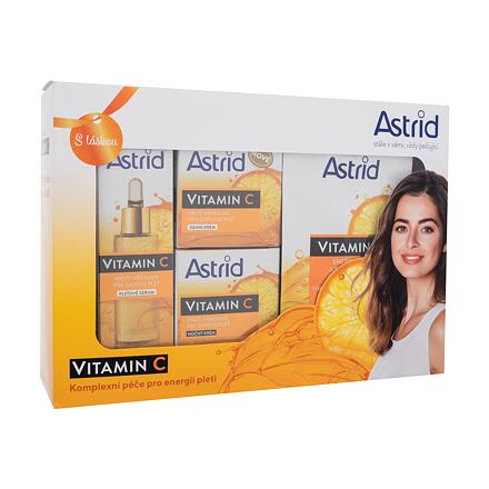 Astrid Vitamin C : pleťové sérum Vitamin C Serum 30 ml + denní pleťový krém Vitamin C Day Cream 50 ml + noční pleťový krém Vitamin C Night Cream 50 ml + textilní pleťová maska Vitamin C Energizing Textile Mask 20 ml pro ženy