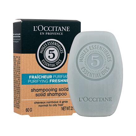 L'Occitane Aromachology Purifying Freshness Solid Shampoo osvěžující šampon pro normální až mastné vlasy 60 g pro ženy