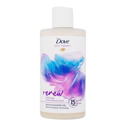 Dove Bath Therapy Renew Bath & Shower Gel sprchový gel a pěna do koupele s vůní fialky a růžového ibišku 400 ml pro ženy