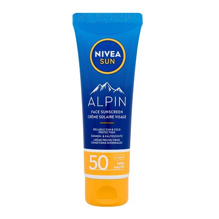Nivea Sun Alpin Face Sunscreen SPF50 pleťový krém pro ochranu před uv zářením a chladem 50 ml unisex