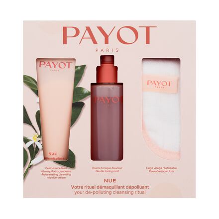 PAYOT Nue De-Polluting Cleansing Ritual : micelární čisticí krém 75 ml + tonikum ve spreji 100 ml + textilní odličovací ubrousek pro ženy