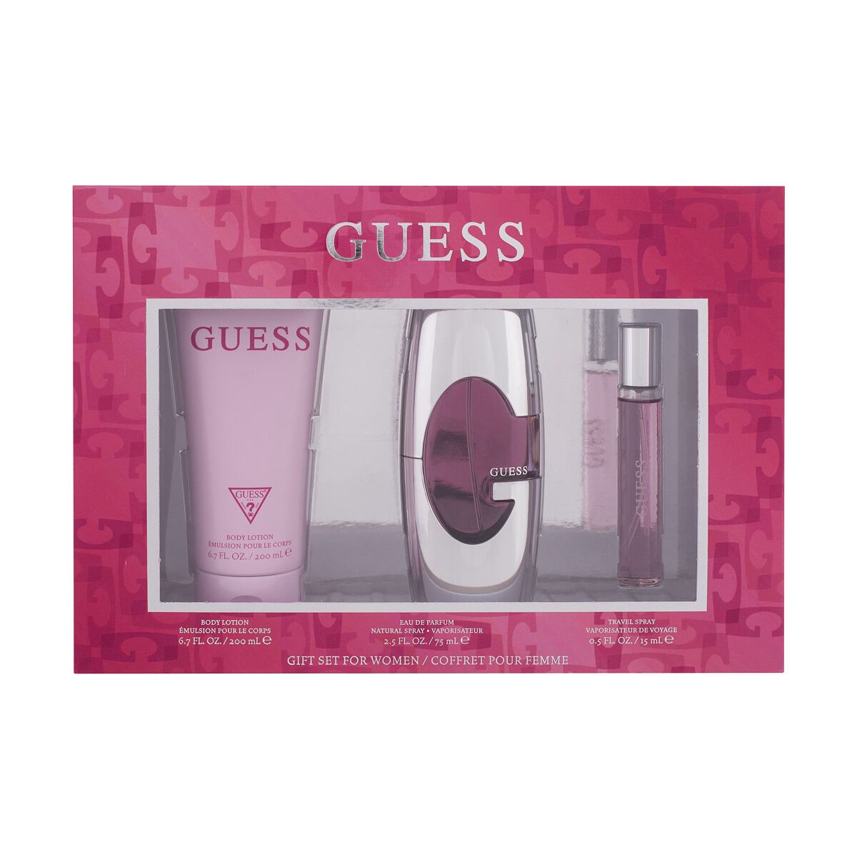 GUESS Guess For Women sada parfémovaná voda 75 ml + parfémovaná voda 15 ml + tělové mléko 200 ml pro ženy