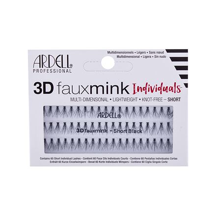 Ardell 3D Faux Mink Individuals Short trsové umělé řasy 60 ks odstín Black