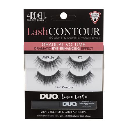 Ardell Lash Contour 372 Black : umělé řasy Lash Contour 372 2 páry + lepidlo na řasy a oční linka Duo Line It Lash It 2in1 Eyeliner & Lash Adhesive 2,5 g