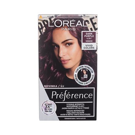 L'Oréal Paris Préférence Vivid Colors barva na vlasy na barvené vlasy na všechny typy vlasů 60 ml odstín 4.261 Dark Purple pro ženy