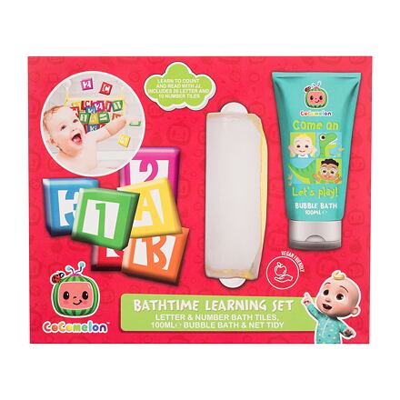 Cocomelon Bathtime Learning Set : pěna do koupele 100 ml + kostičky + síťka na kostičky pro děti
