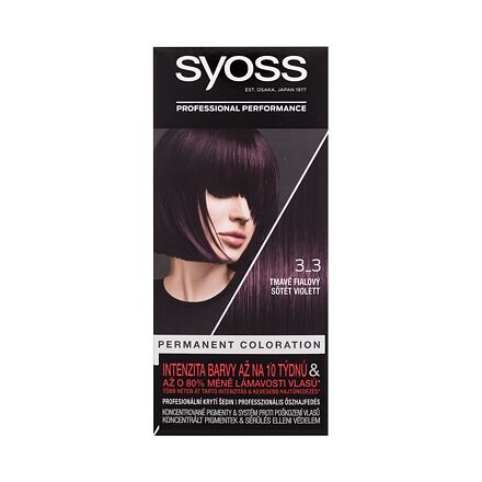 Syoss Permanent Coloration permanentní barva na vlasy 50 ml odstín 3-3 Dark Violet pro ženy