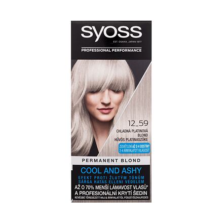 Syoss Permanent Coloration Permanent Blond permanentní barva na vlasy 50 ml odstín 12-59 Cool Platinum Blond pro ženy