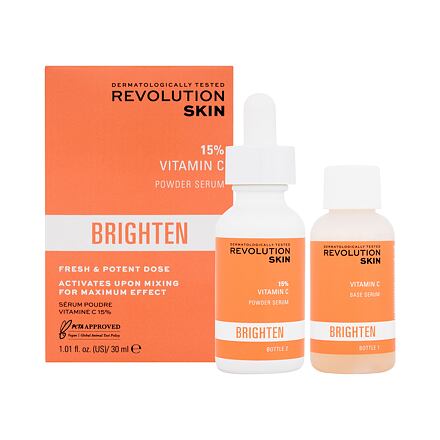Revolution Skincare Brighten 15% Vitamin C Powder Serum antioxidační a rozjasňující dvousložkové pleťové sérum 30 ml pro ženy
