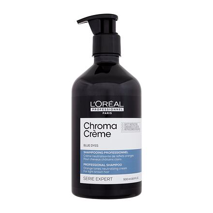 L'Oréal Professionnel Chroma Crème Professional Shampoo Blue Dyes šampon pro světle hnědé vlasy k neutralizaci oranžových tónů 500 ml pro ženy