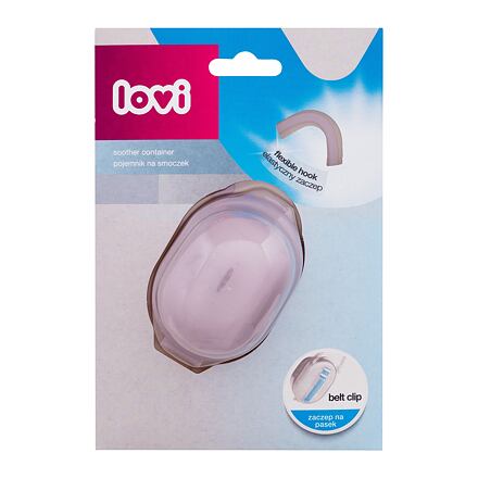 LOVI Soother Container Pink pouzdro na dudlík s praktickým úchytem