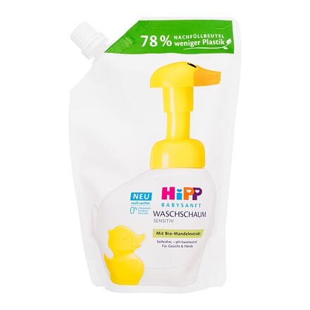 Hipp Babysanft Washing Foam jemná krémová mycí pěna na obličej a ruce náplň 250 ml pro děti
