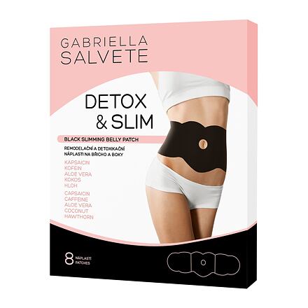 Gabriella Salvete Detox & Slim Black Slimming Belly Patch remodelační a detoxikační náplasti na břicho a boky 8 ks