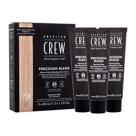American Crew Precision Blend Natural Grey Blending Hair Color barva na vlasy a vousy 3x40 ml 7/8 Light Claro Clair Blond pro muže