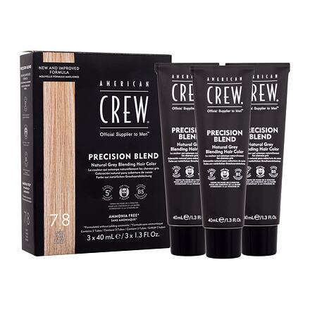 American Crew Precision Blend Natural Grey Blending Hair Color barva na vlasy a vousy 3x40 ml odstín 7/8 Light Claro Clair Blond pro muže