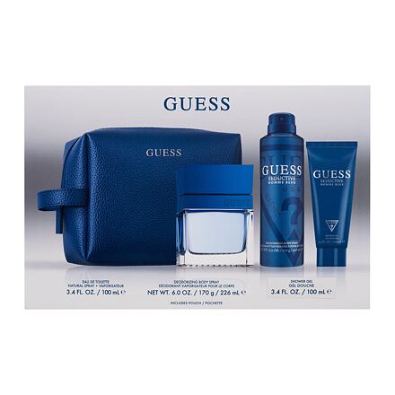 GUESS Seductive Homme Blue : EDT 100 ml + sprchový gel 100 ml + deodorant 226 ml + kosmetická taštička pro muže