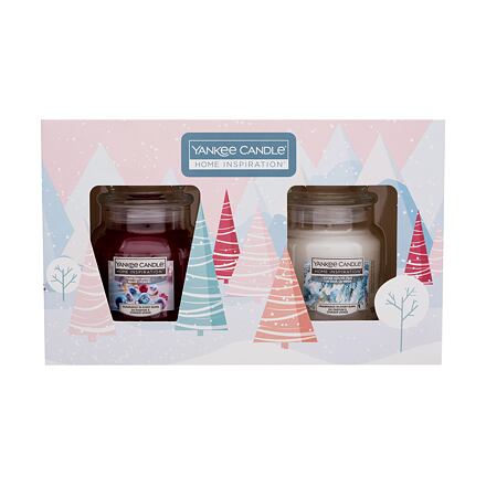 Yankee Candle Home Inspiration Christmas Set : vonná svíčka Holiday Magic 104 g + vonná svíčka Snow Dusted Pine 104 g