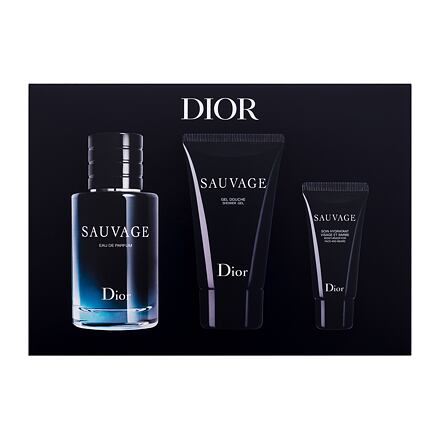 Christian Dior Sauvage : EDP 60 ml + sprchový gel 50 ml + hydratační krém na obličej a vousy 20ml pro muže