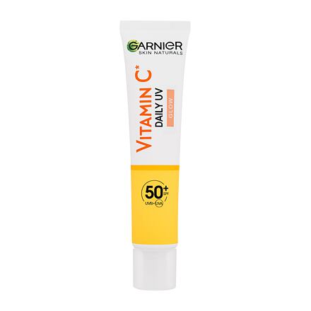 Garnier Skin Naturals Vitamin C Daily UV Glow SPF50+ rozjasňující denní pleťový fluid s vysokou uv ochranou a minerálními pigmenty 40 ml pro ženy