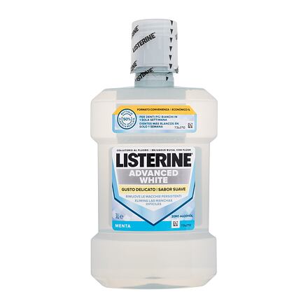 Listerine Advanced White Mild Taste Mouthwash osvěžující a bělicí ústní voda bez alkoholu 1000 ml