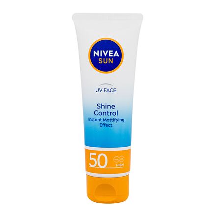 Nivea Sun UV Face Shine Control SPF50 zmatňující opalovací krém na obličej 50 ml pro ženy
