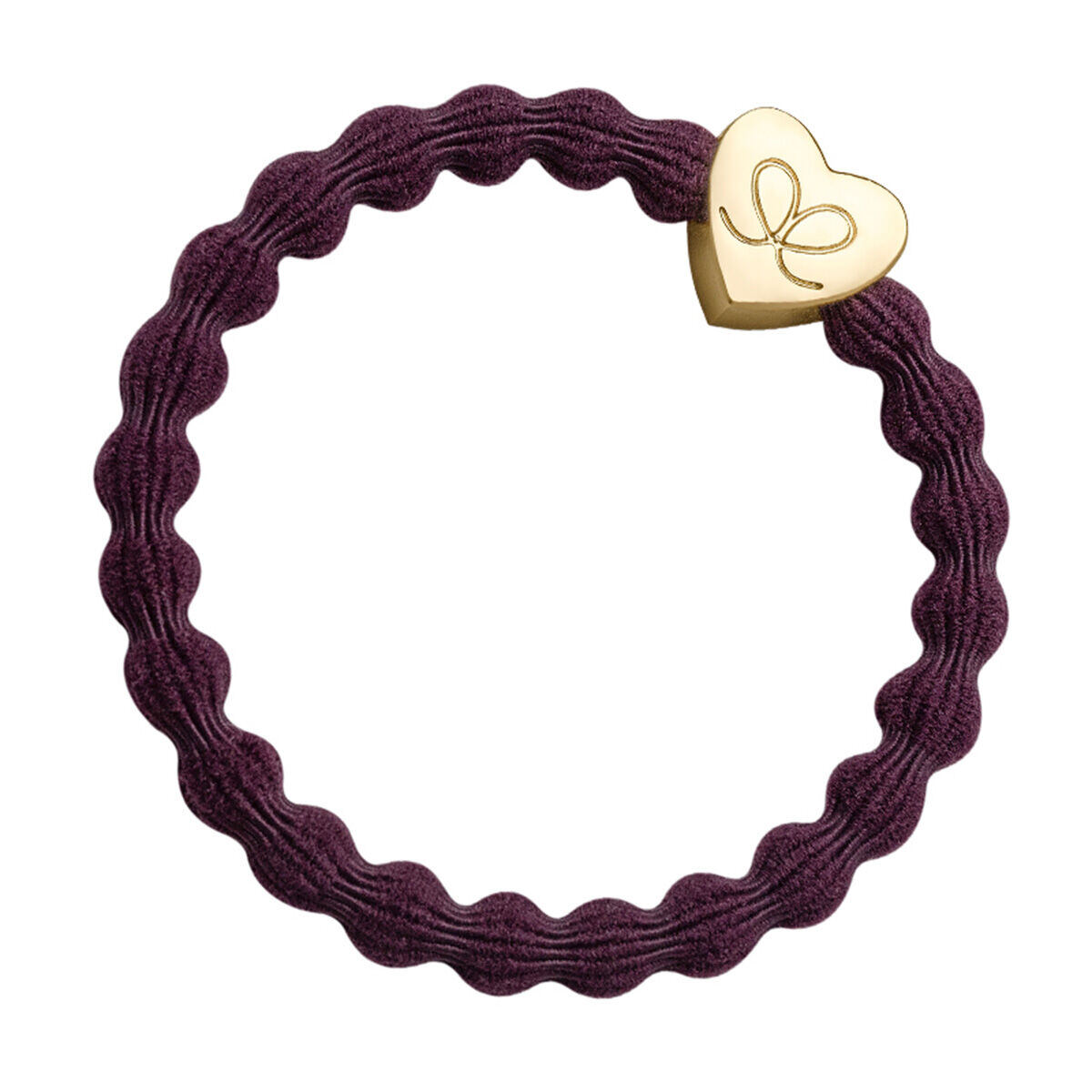 By Eloise London Gold Heart Plum náramek / gumička do vlasů 1 ks odstín plum pre ženy