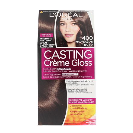 L'Oréal Paris Casting Creme Gloss barva na vlasy na barvené vlasy na všechny typy vlasů 48 ml odstín 400 Dark Brown pro ženy