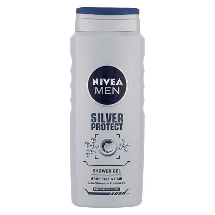 Nivea Men Silver Protect sprchový gel se stříbrem na tělo, tvář a vlasy 500 ml pro muže