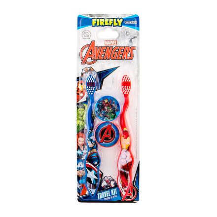 Marvel Avengers Toothbrush : zubní kartáček 2 ks + pouzdro 2 ks