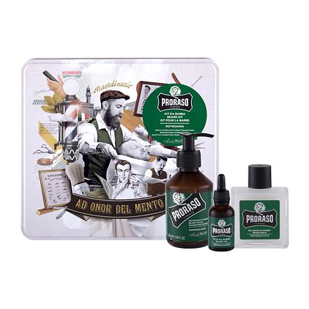 PRORASO Eucalyptus Beard Wash : šampon na vousy 200 ml + balzám na vousy 100 ml + olej na vousy 30 ml + plechová dóza