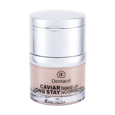 Dermacol Caviar Long Stay Make-Up & Corrector make-up a korektor s výtažkem z kaviáru 30 ml odstín 1 Pale