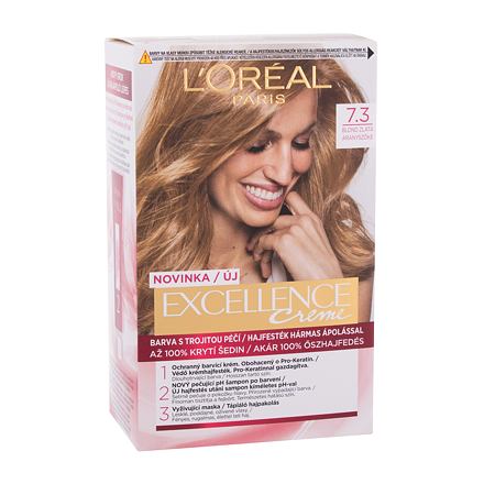 L'Oréal Paris Excellence Creme Triple Protection barva na vlasy na blond vlasy na všechny typy vlasů 48 ml odstín 7,3 Natural Golden Blonde pro ženy