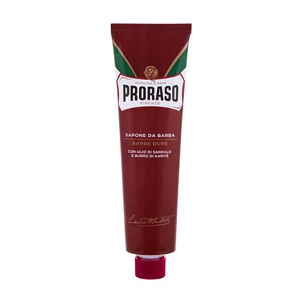 PRORASO Red Shaving Soap In A Tube mýdlo na holení v tubě s bambuckým máslem 150 ml pro muže