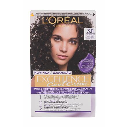 L'Oréal Paris Excellence Cool Creme permanentní barva na vlasy se studenými tóny 48 ml odstín 3,11 Ultra Ash Dark Brown pro ženy
