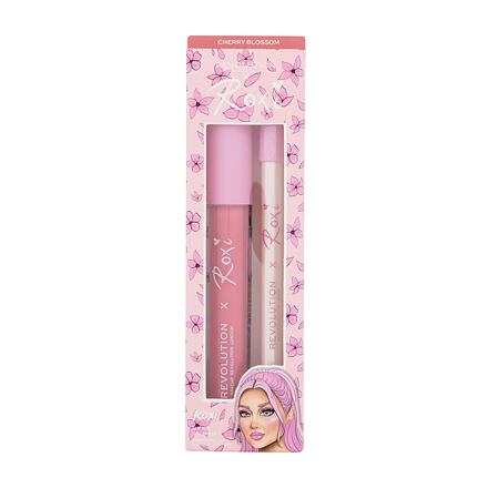 Makeup Revolution London x Roxi Lip Kit odstín Cherry Blossom : lesk na rty X Roxi 3 ml + konturovací tužka na rty X Roxi 1 g