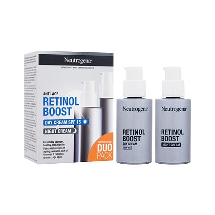 Neutrogena Retinol Boost Duo Pack : denní pleťový krém Retinol Boost Day Cream SPF15 50 ml + noční pleťový krém Retinol Boost Night Cream 50 ml unisex