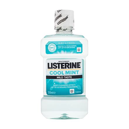 Listerine Cool Mint Mild Taste Mouthwash ústní voda bez alkoholu pro svěží dech a ochranu před zubním plakem 250 ml