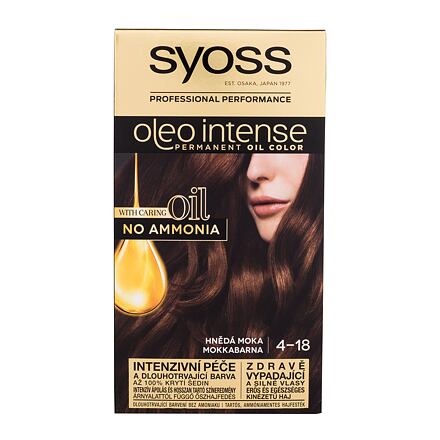 Syoss Oleo Intense Permanent Oil Color permanentní olejová barva na vlasy bez amoniaku 50 ml odstín 4-18 Mokka Brown pro ženy