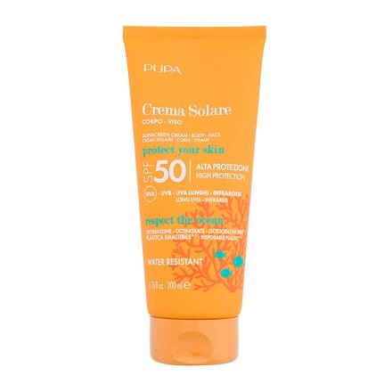 Pupa Sunscreen Cream SPF50 voděodolný opalovací krém na tělo i obličej 200 ml