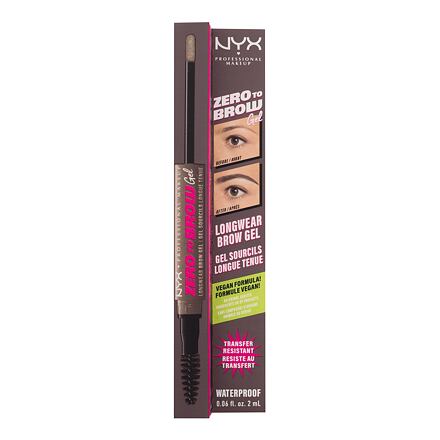 NYX Professional Makeup Zero To Brow barevný gel na obočí 2 ml odstín 05 Ash Brown