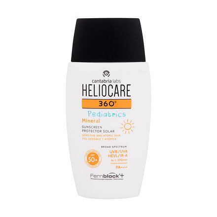 Heliocare 360° Pediatrics Mineral SPF50+ voděodolný opalovací fluid na citlivou a atopickou pokožku 50 ml